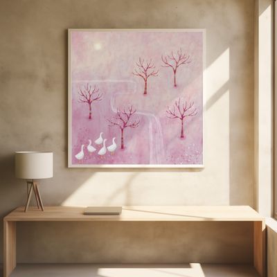 Geese In The Orchard