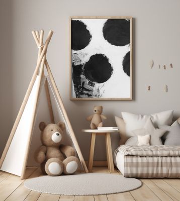 Black and White Abstract Dots 4