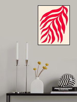 Red Silhouette Textured Branch