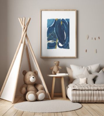 Navy Gold Abstract 1