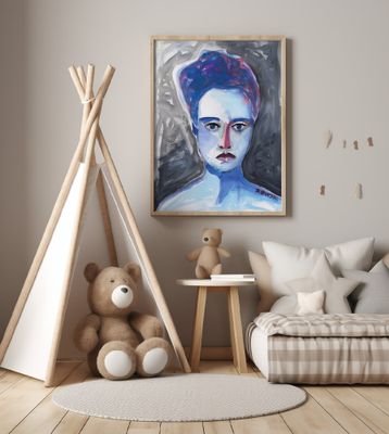 Lady watercolour woman portrait