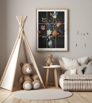 Flowers In a Wan Li Vase   a Framed Edition