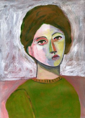 The woman in the green sweater