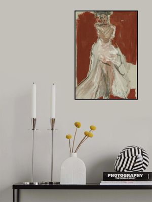 Stylish Woman in a Flowing White Dress