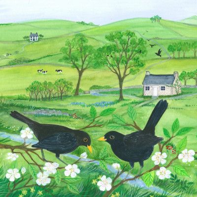 Blackbirds and Blossom