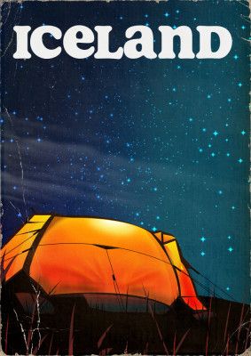 Vintage Iceland Travel Poster
