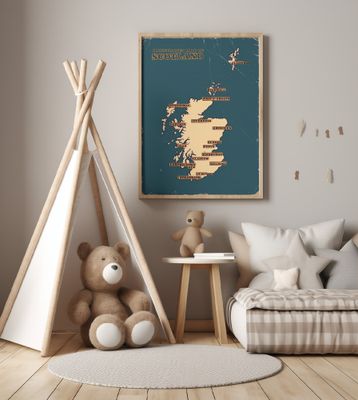 Vintage Style Map Of Scotland