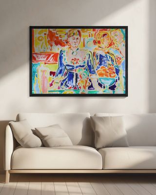 Double Self Portrait with my Mother, after Édouard Manet Un bar aux Folies Bergère, Tamara Jare, oil on canvas, 2023