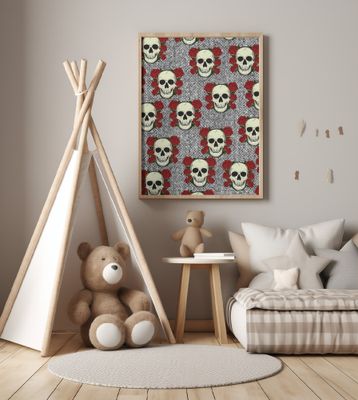 Skull and Roses Vintage