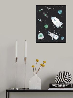 Funny Panda with Space Rocket by Artist Carla Daly