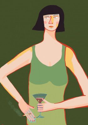 Lady with cocktail