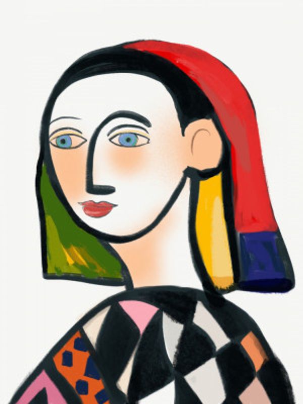 The girl with checkered blouse