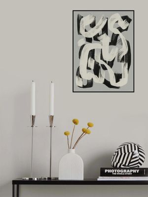 Dry brush abstract in black and white