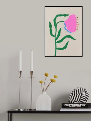 Pink Tulip With Green Leaves