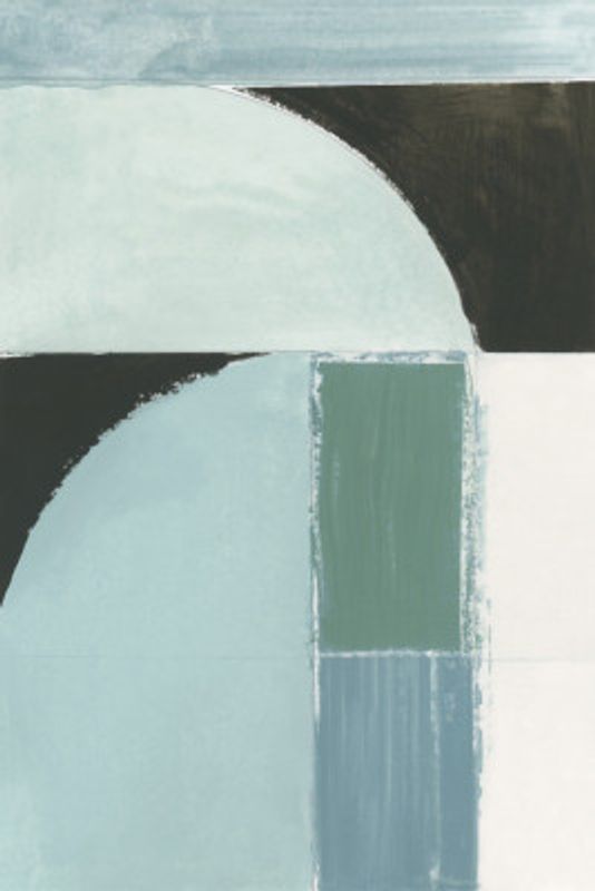 Abstract Blue Shapes No1 Print