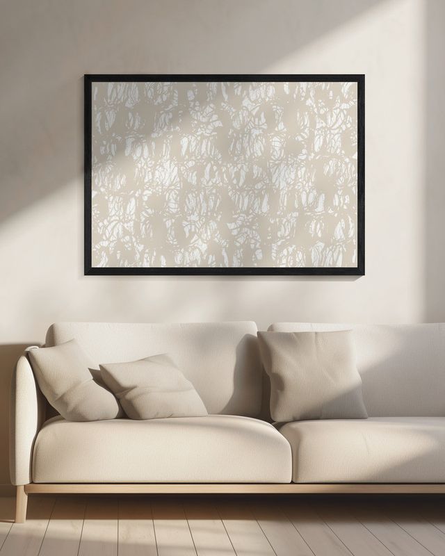Abstract Ink Swirls Beige 1