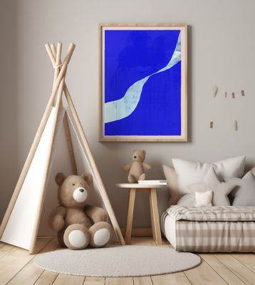 Blue Background With A Dynamic White Curve