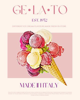 Vintage Style Gelato Poster
