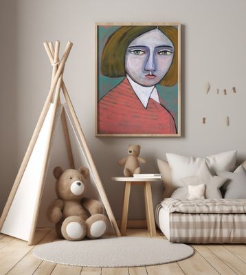 Lady in Melon Jumper