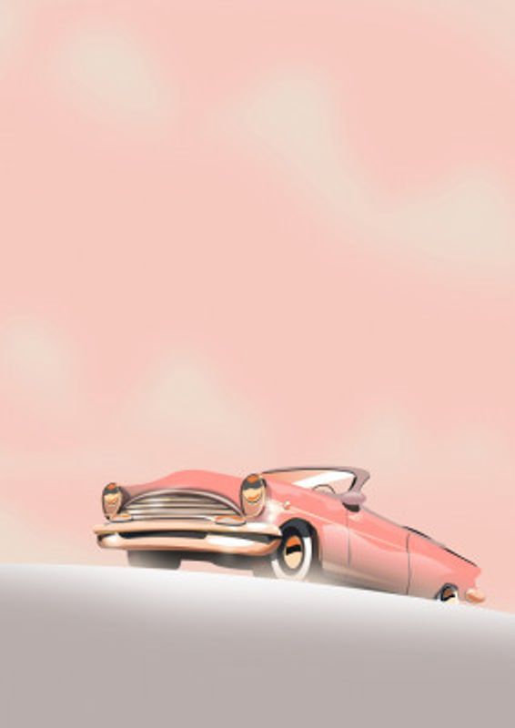 Pink Vintage Car