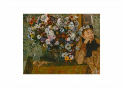 A Woman Seated Beside a Vase of Flowers No.2