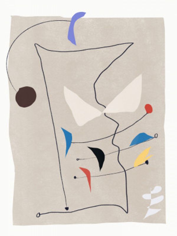 Minimalistic Lines and Colorful Shapes