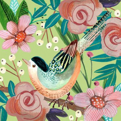 Bird and Flowers