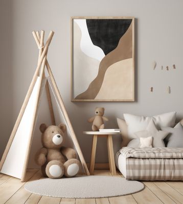 Abstract Beige and Brown Art