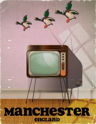 Manchester England Travel Poster