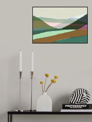 Layered Mountains And Valleys In Muted Earthy Tones