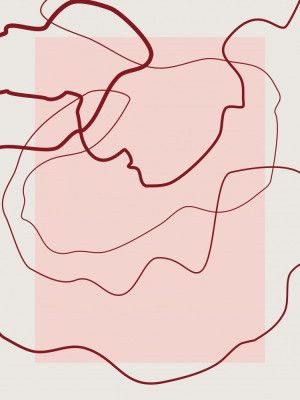 Red Lines Over A Soft Pink Square Background