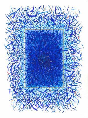 Vibrant Blue Hues And Dynamic Brushstrokes