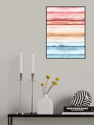 Watercolor Stripes Summer Sunset Ii