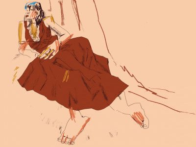 Girl Lying On A Sofa