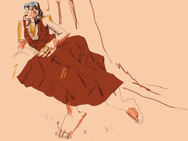 Girl Lying On A Sofa