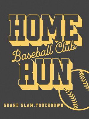 Home Run Baseball Club   Gray Yellow