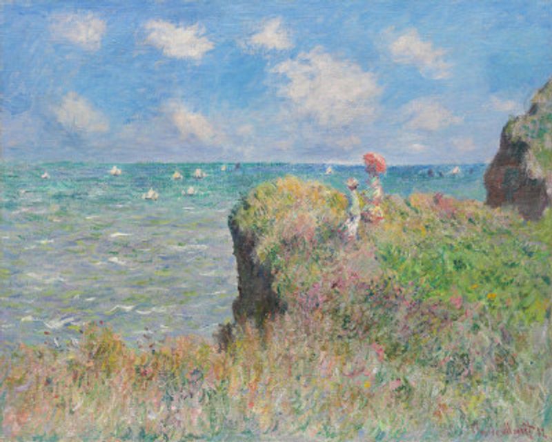 Cliff Walk At Pourville (1882) By Claude Monet.