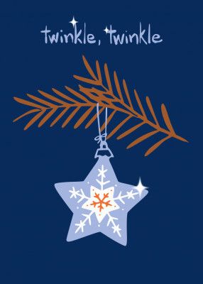 Cheerful twinkle Christmas star blue
