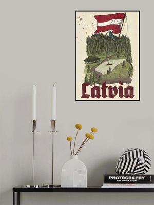 Latvia Vintage Travel Poster