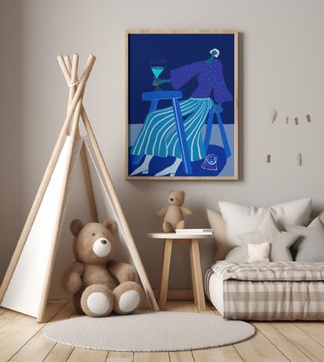 Just one glass.  Lady drinking wine