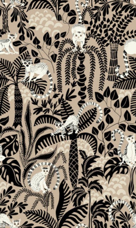 Jungle adventure bohemian black pattern