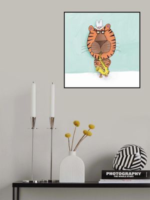 Tiger Saxophone Player with Cowboy Hat by Artist Carla Daly