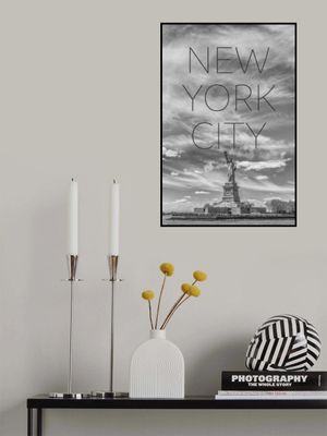 NYC Statue of Liberty | Text &amp; Skyline