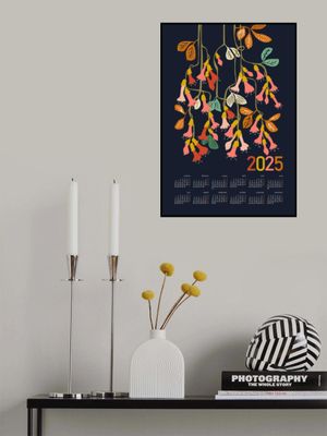 Calendar 2025 fuchsia flower
