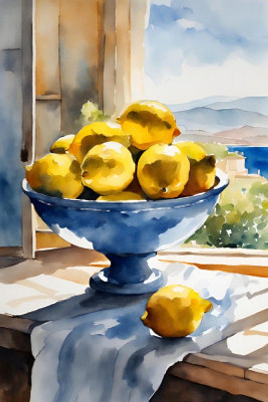 Bowl With Lemons In Front Of Window