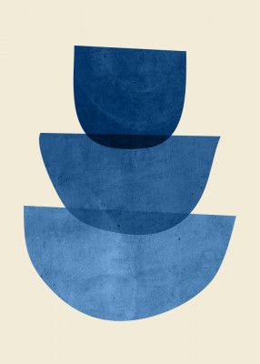 Geometric Abstract Shapes Blue