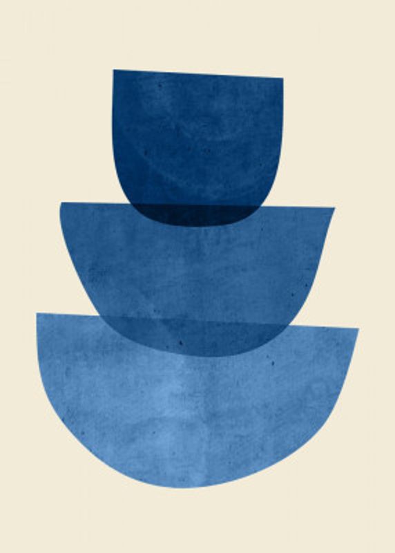 Geometric Abstract Shapes Blue