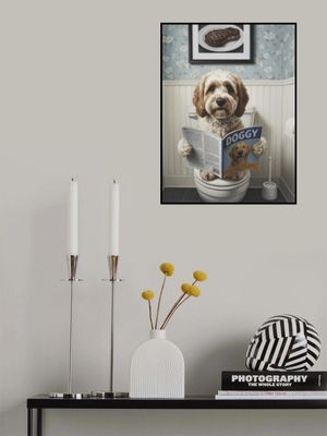 Cockapoo In the Bathroom