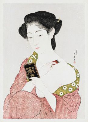 Japanese Woman Applying Powder (1918)