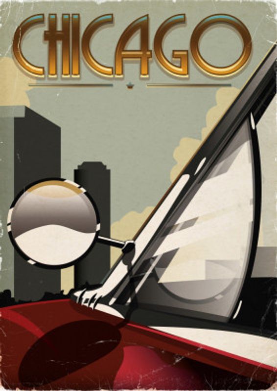 Chicago Art Deco Travel Poster